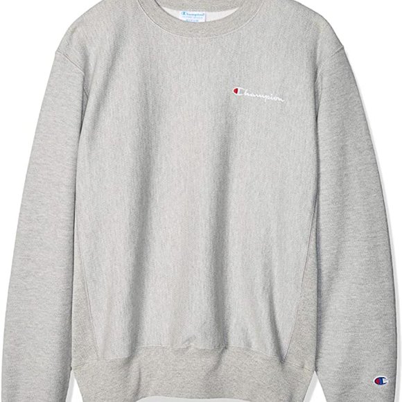 Champion Reverse Weave Crew Neck Fleece Sweatshirt Script Oxford Grey 3XL BIG - Picture 4 of 11